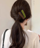 ウール調ヘアクリップ2点セットスリーピン
