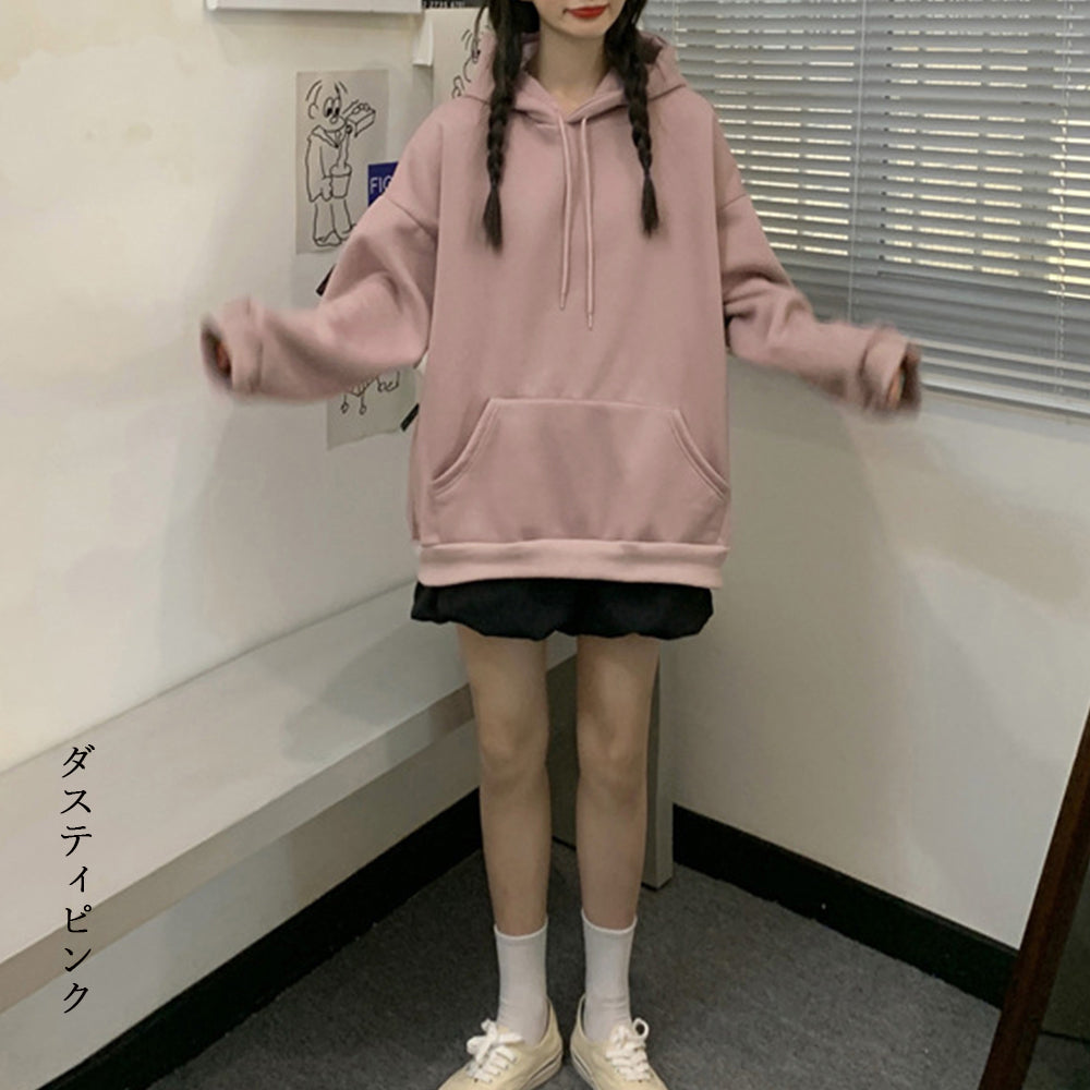 裏起毛パーカー レディース 韓国風秋冬 詳細画像15