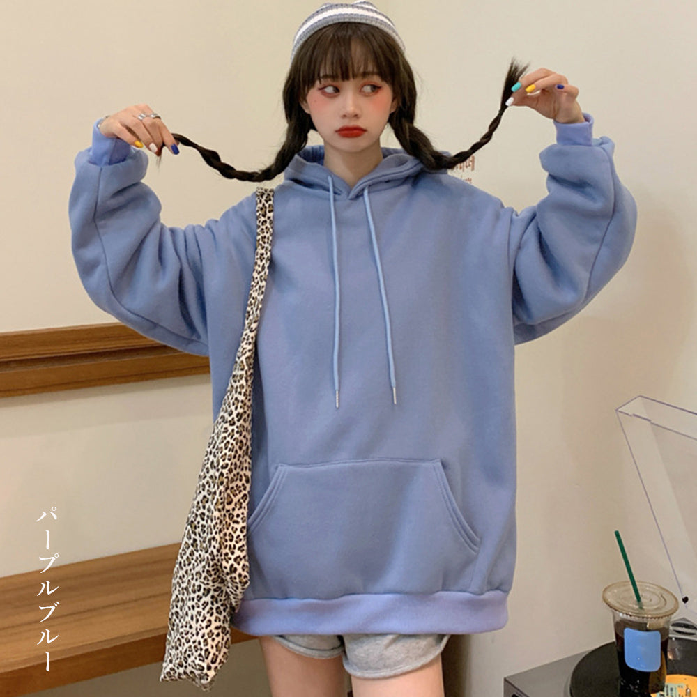 裏起毛パーカー レディース 韓国風秋冬 詳細画像17