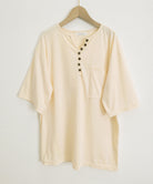 ゆったりチュニックTシャツヘンリーネック