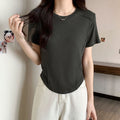 無地 Tシャツ クルーネック レディース 大人カジュアル 半袖カットソー ラウンドネック 夏トップス シンプル 夏服 オシャレ着やせ スリムフィットtシャツ 韓国 84CPMY-001