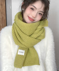 暖かいリブニットマフラー カシミアタッチ 韓国風マフラーレディース チクチクしないニットストール 無地厚手 シンプルネックウォーマー おしゃれ 防風防寒首巻き保温 84JINDI-001