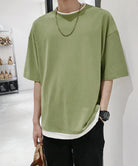 レイヤード風tシャツ メンズクルーネック ミント