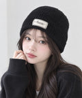 ロゴニット帽子レディース ニットキャップ おしゃれ リブニットビーニー ワンポイント秋冬帽子 防風防寒 小顔ぼうし あったか 韓国風 お出掛け防寒グッズワッチ帽子 84RUINENG-001