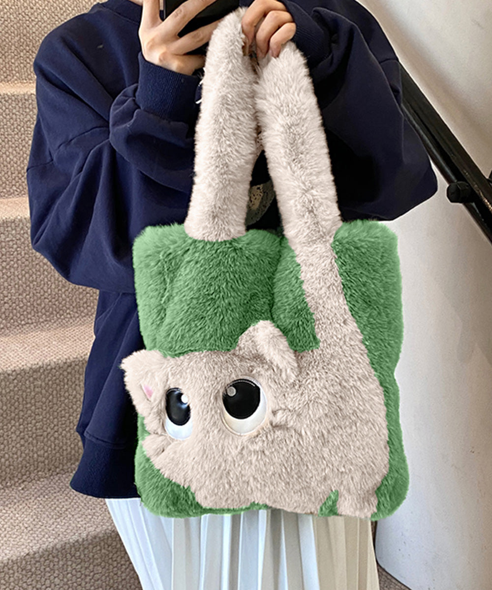 ファートートバッグ ふわふわ 猫柄鞄秋冬 詳細画像10