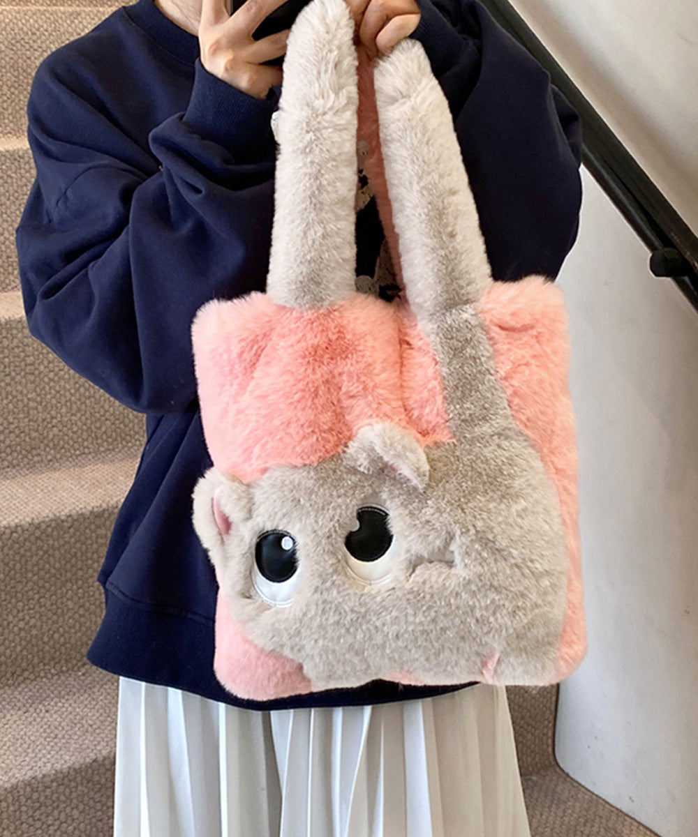 ファートートバッグ ふわふわ 猫柄鞄秋冬 詳細画像18
