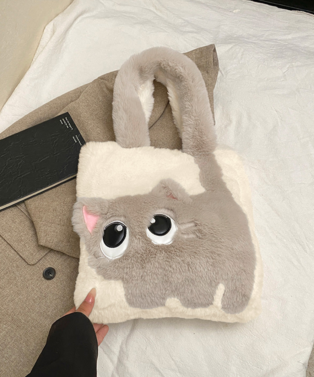 ファートートバッグ ふわふわ 猫柄鞄秋冬 詳細画像25