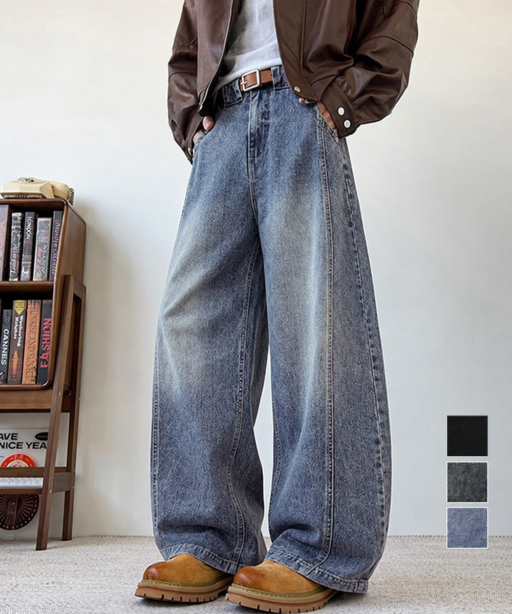 バギーデニムパンツ メンズ カーブデニム