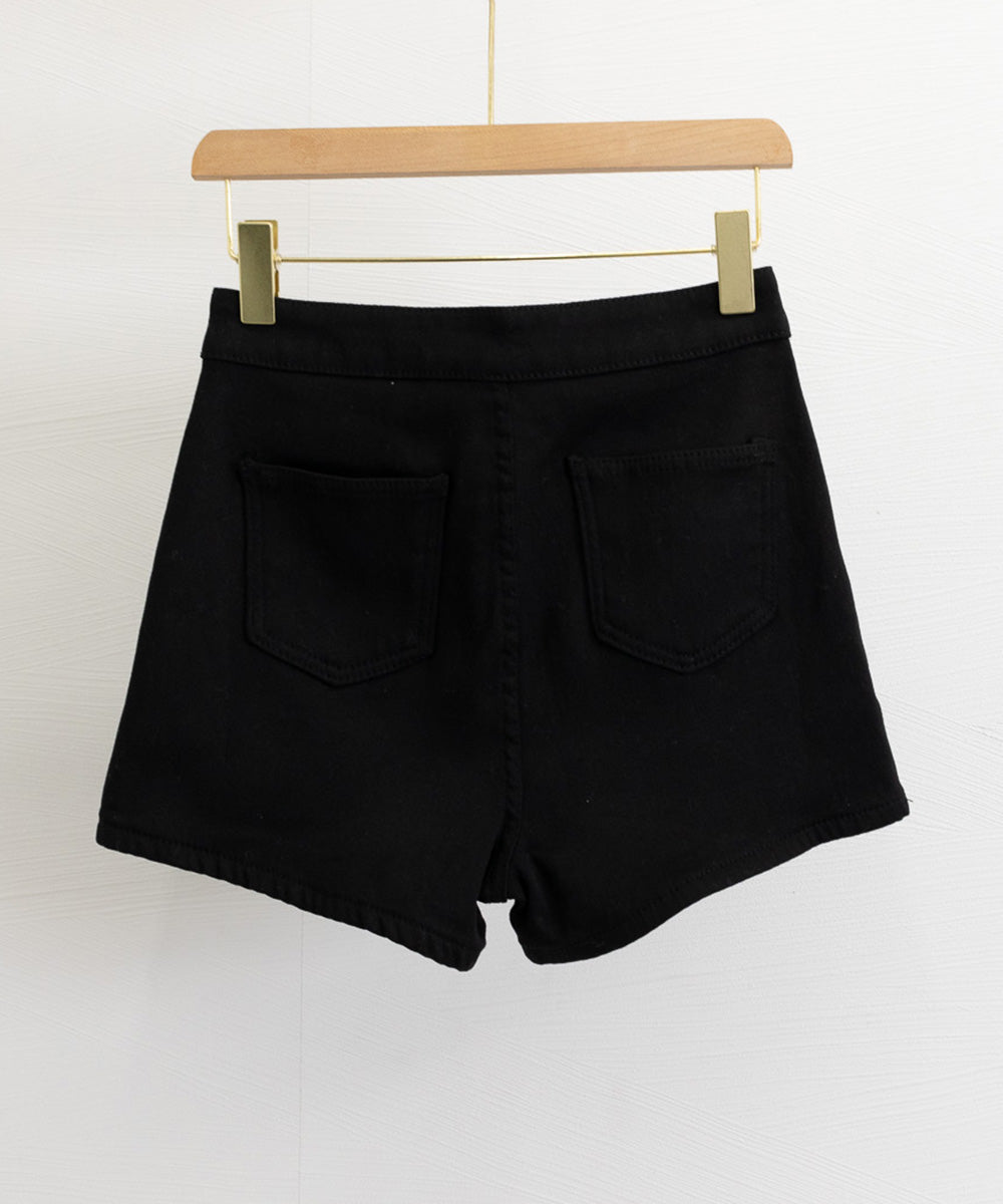 裏起毛 デニムショートパンツ レディース 詳細画像24