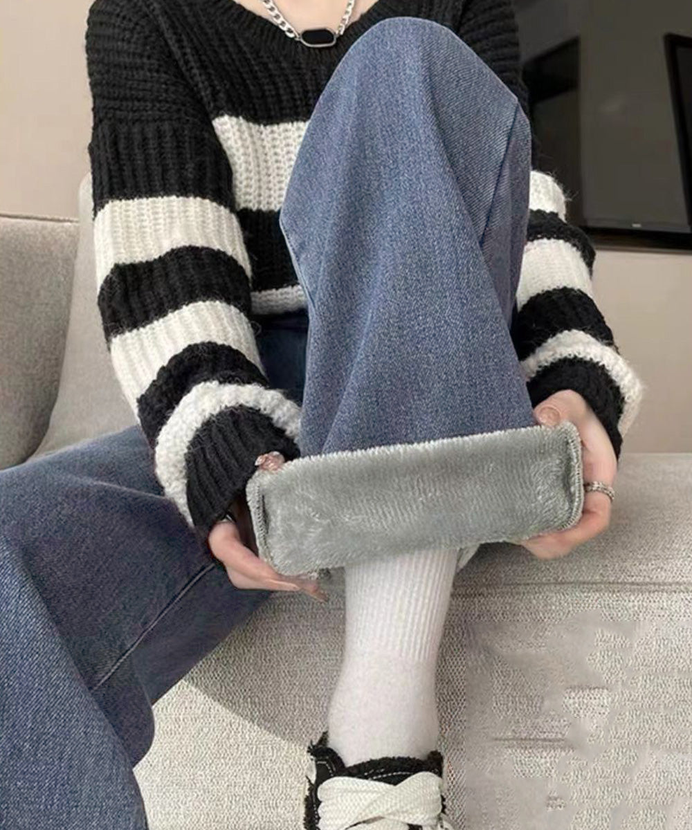 裏起毛デニムパンツウエスト調節ボタン付き