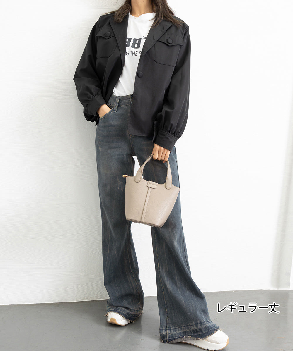 レトロ フレアデニムパンツ ローエッジ 詳細画像31