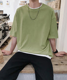 レイヤード風tシャツ メンズクルーネック