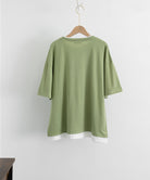 レイヤード風tシャツ メンズクルーネック