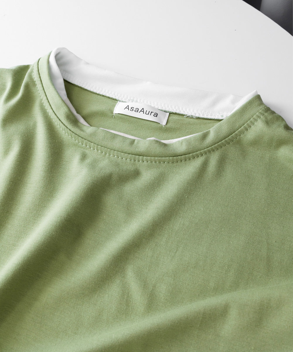 レイヤード風tシャツ メンズクルーネック