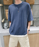 レイヤード風tシャツ メンズクルーネック