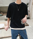 レイヤード風tシャツ メンズクルーネック
