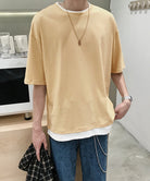 レイヤード風tシャツ メンズクルーネック