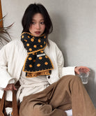 配色ドットニットロングマフラー韓国風秋冬 詳細画像7