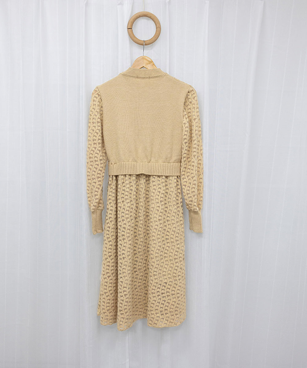 ニットワンピース ランタンスリーブ 上品 詳細画像13