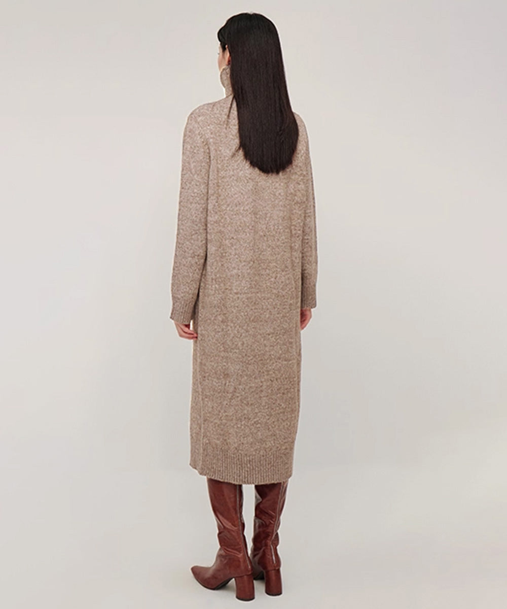ハイネックニットワンピースゆったり秋冬服 詳細画像19