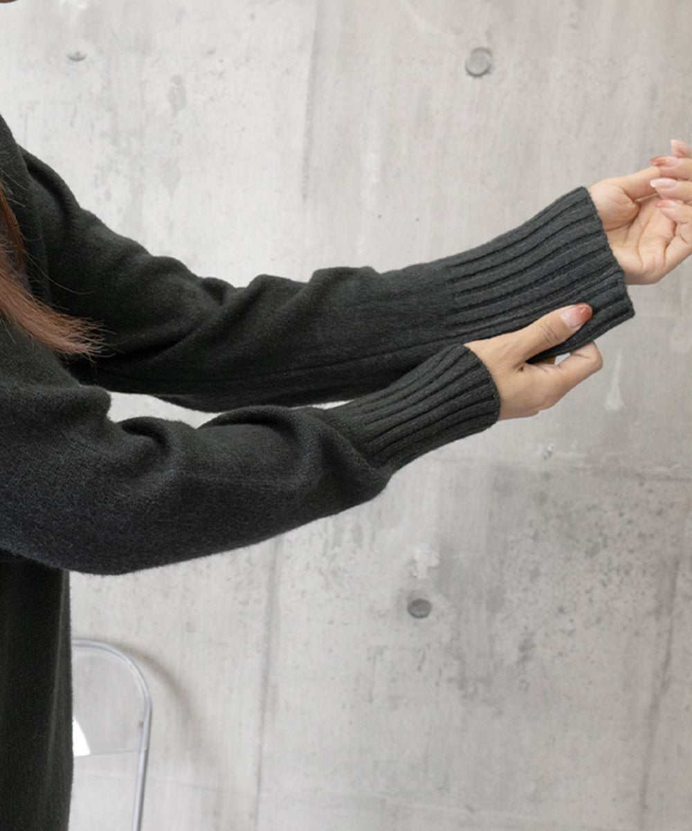 ハイネックニットワンピースゆったり秋冬服 詳細画像24