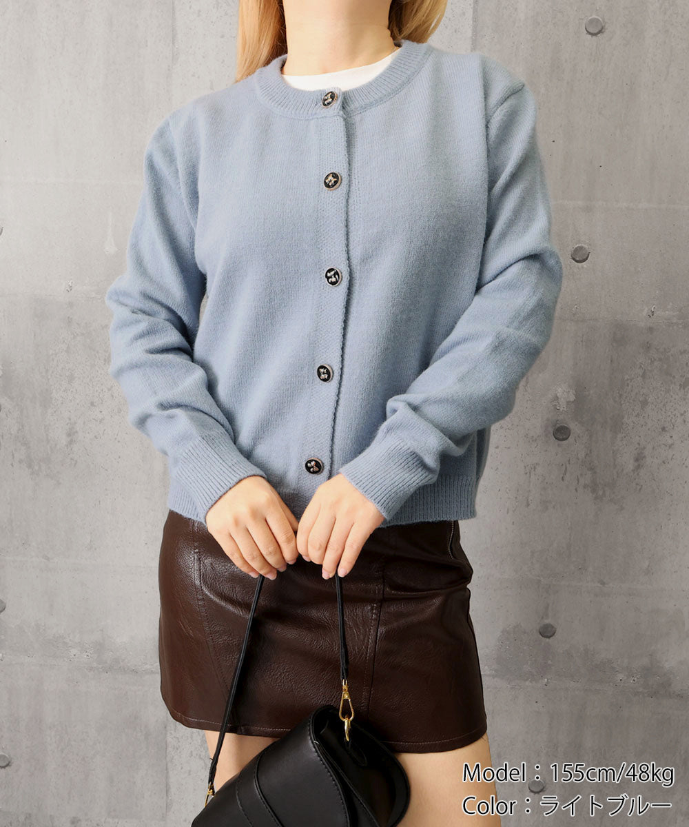 リボンボタンニットカーディガン秋冬服長袖 詳細画像17
