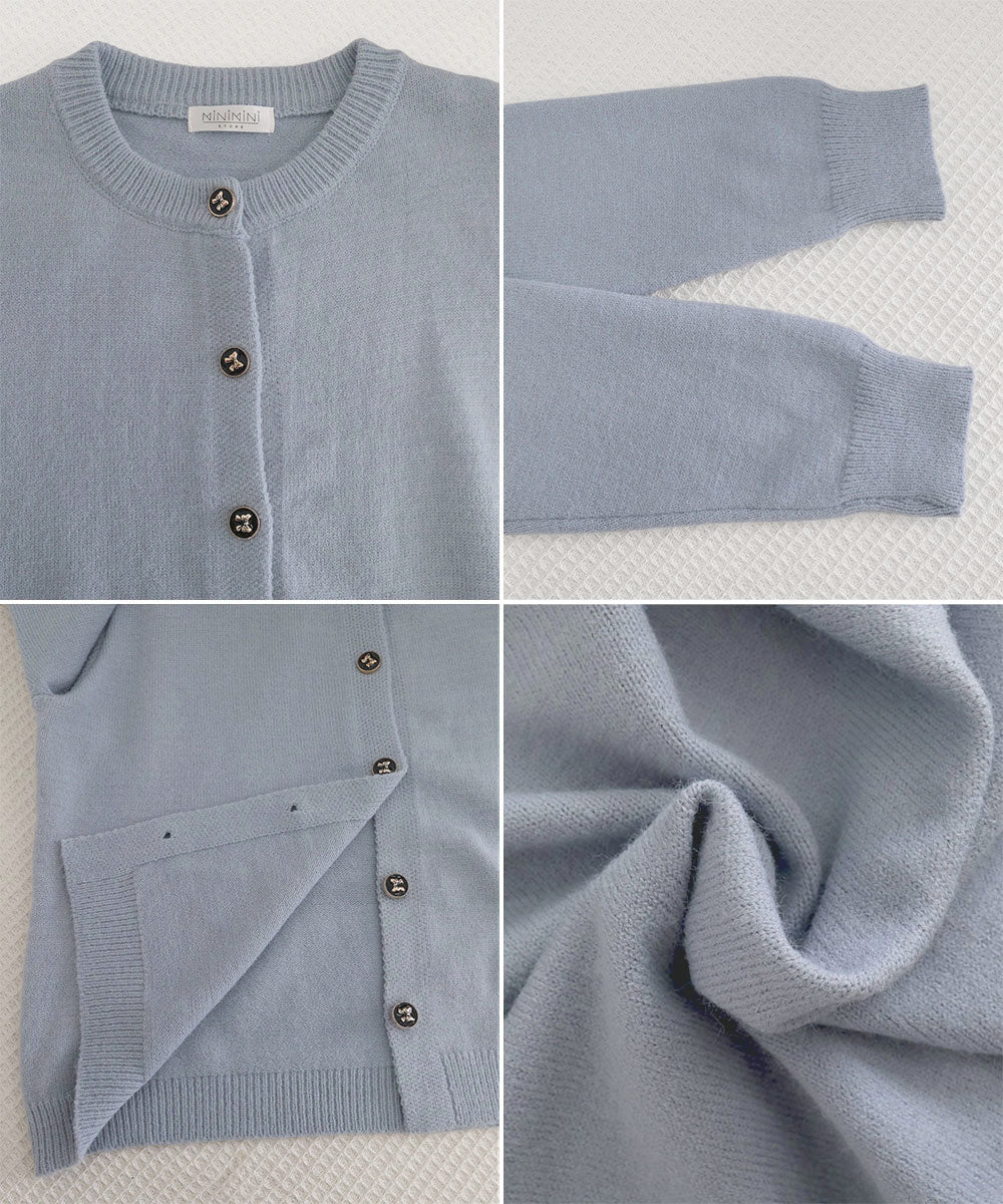 リボンボタンニットカーディガン秋冬服長袖 詳細画像23