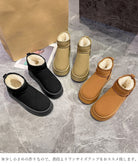 厚底ムートンブーツ 裏起毛ショートブーツ