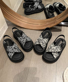 厚底サンダル クロスベルトサンダル 美脚