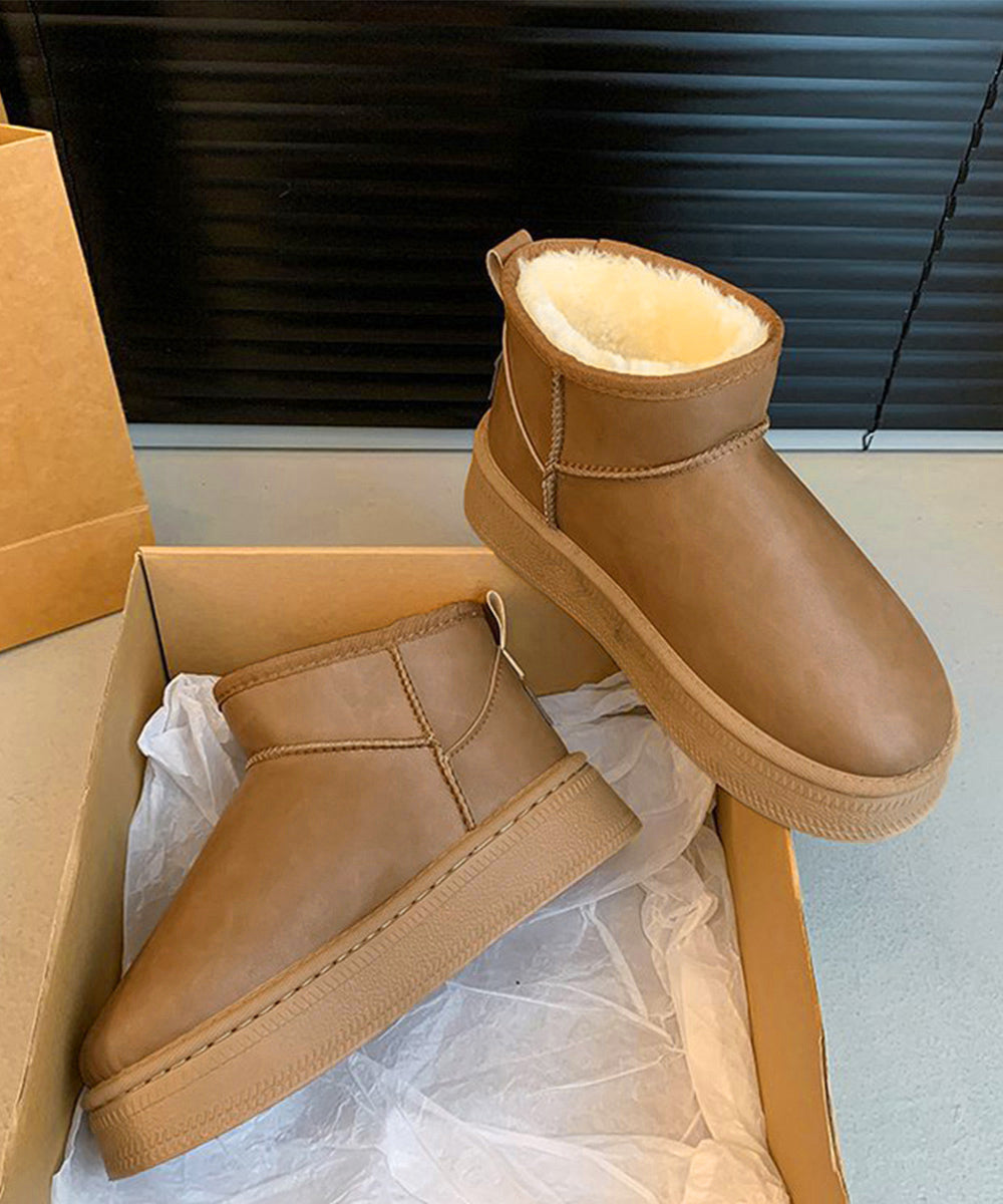 ムートンブーツ 厚底 裏起毛ブーツ 冬靴