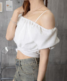 オフショルダーブラウス バックリボン夏服 詳細画像21