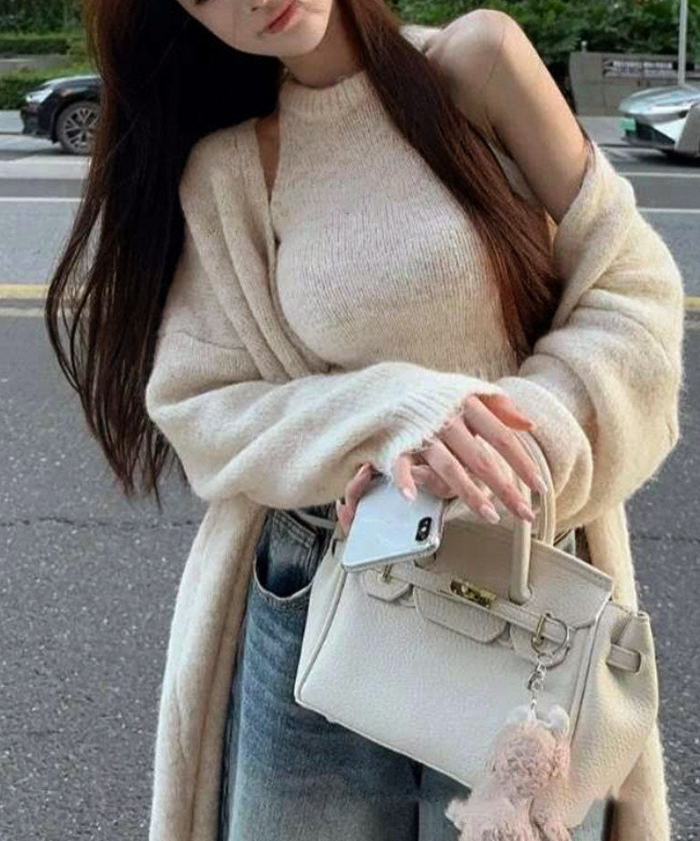 ロングニットアンサンブルタンクトップ付き