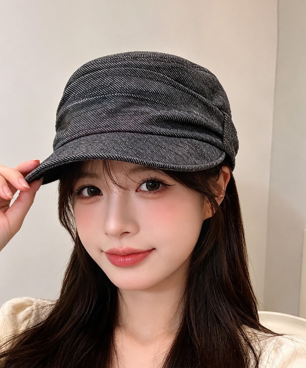 デニム風ボリュームキャスケット韓国風帽子