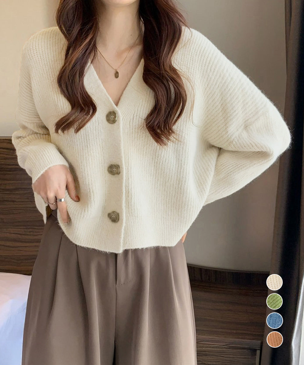 ニットカーディガン Vネック 長袖秋冬服