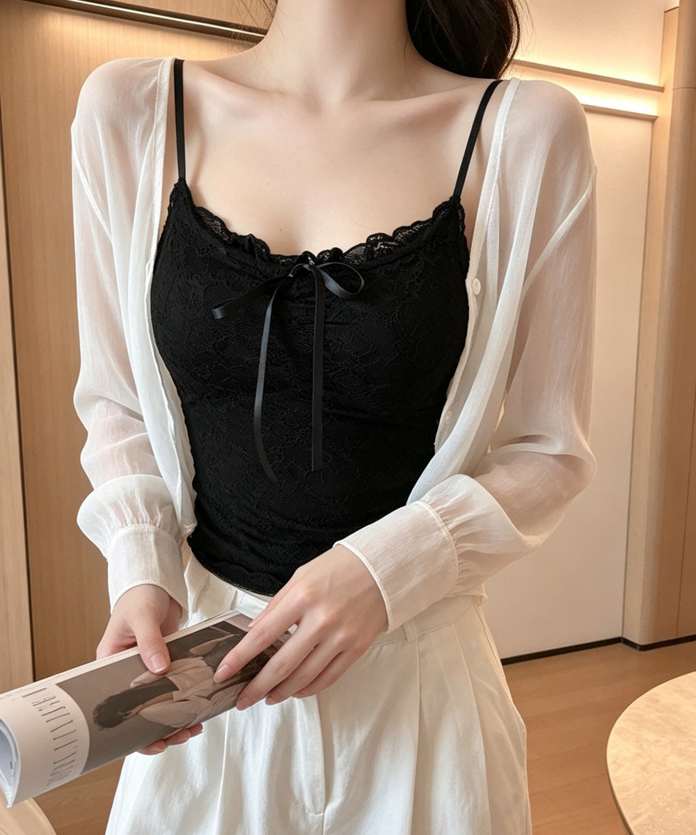 レースキャミソールパッド付きインナー夏服 詳細画像2