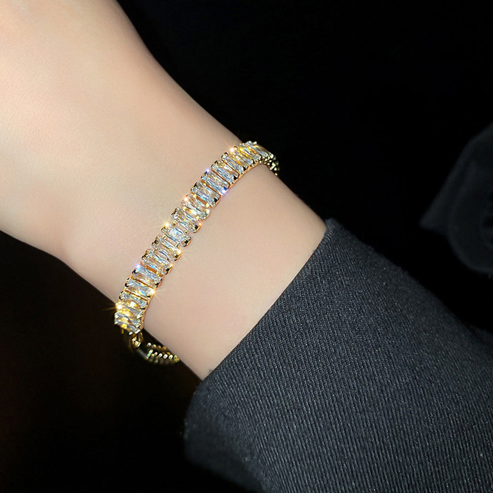 ブレスレット ラインストーン キラキラ A（長方形）