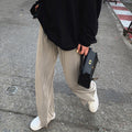 プリーツパンツ セルフカットワイドパンツ レディース ハイウエスト ストレートパンツ 体型カバーイージーパンツ 着やせ ロングパンツ ウエストゴム ボトムス 無地 86HANSHU-001