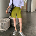 レディース ハイウエスト ハーフパンツ アボカドグリーン