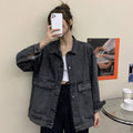 デニムジャケット レディース Gジャン チャコールブラック