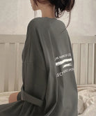 ビッグシルエットロゴtシャツ レディース ダークグレー