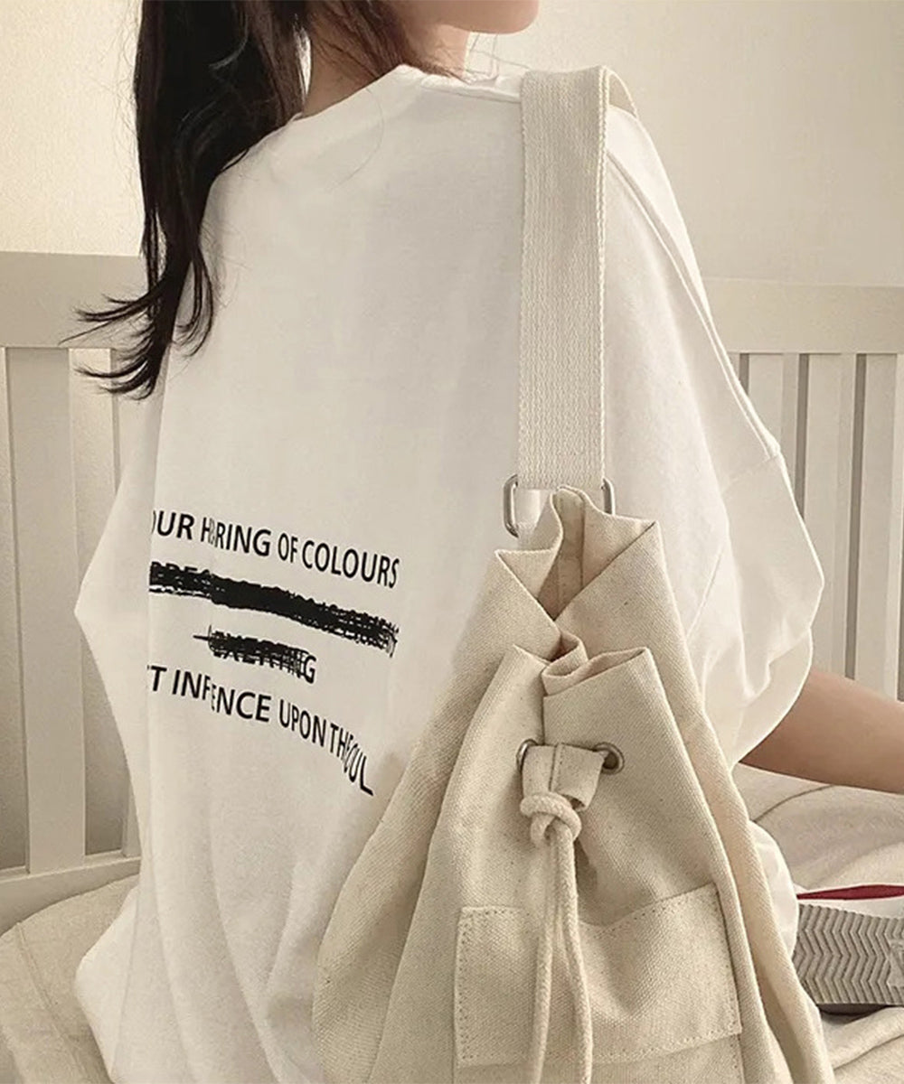 ビッグシルエットロゴtシャツ レディース ホワイト
