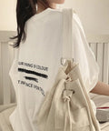 ビッグシルエットロゴtシャツ レディース ホワイト