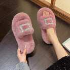 ファーサンダル レディースファースリッパ くすみピンク