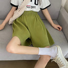 プリーツパンツ ショート ワイドパンツ アボカドグリーン