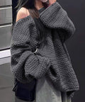 ローケージ ニットセーター プルオーバー ダークグレー