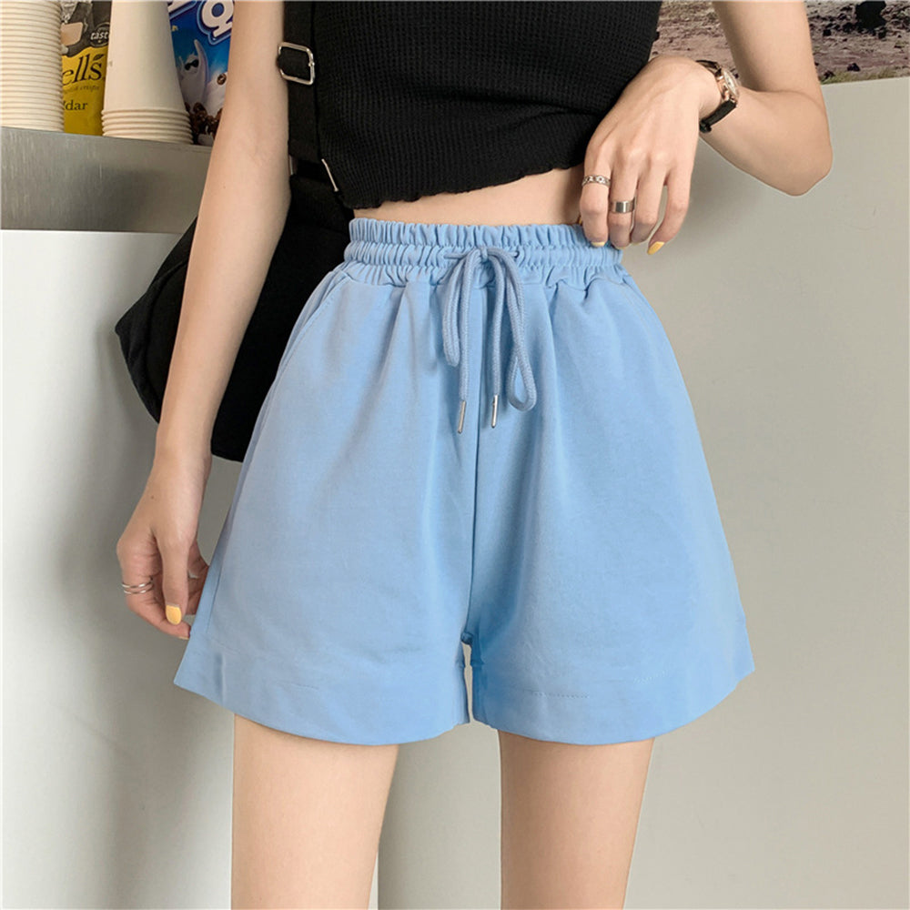 スウェットショートパンツ レディース春夏 ブルー