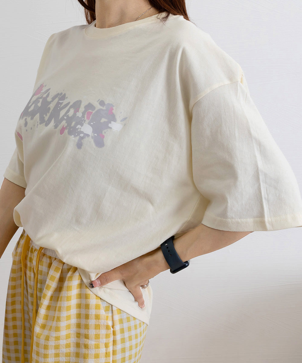 ロングtシャツ ビッグシルエットTシャツ クリーム