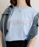 ロングtシャツ ビッグシルエットTシャツ ライトブルー