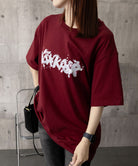 ロングtシャツ ビッグシルエットTシャツ ワインレッド