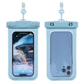 スマホ用防水ケース 水中撮影スマホポーチ ブルー